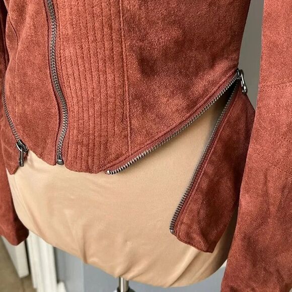 Ready For Anything Rust Orange Suede Moto Jacket - Picture 8 of 9